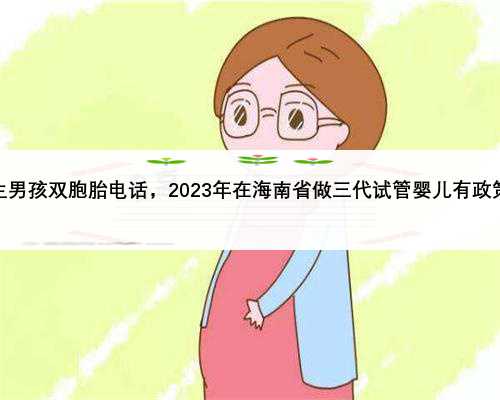 海南包生男孩双胞胎电话，2023年在海南省做三代试管婴儿有政策补贴吗